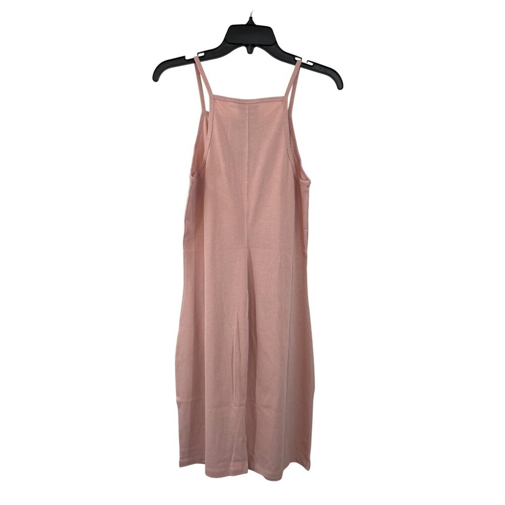 Nike Cotton Tank Dress Womens M Pink Metallic Logo Bodycon NWT Summer - Picture 3 of 13